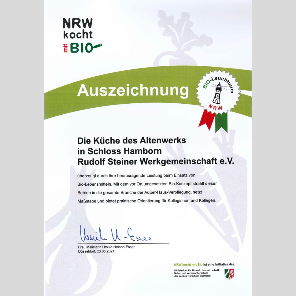 NRW kocht mit Bio Auszeichnung