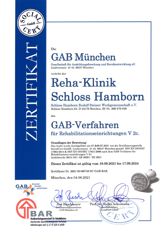 GAB-Zertifikat GAB-Zertifikat