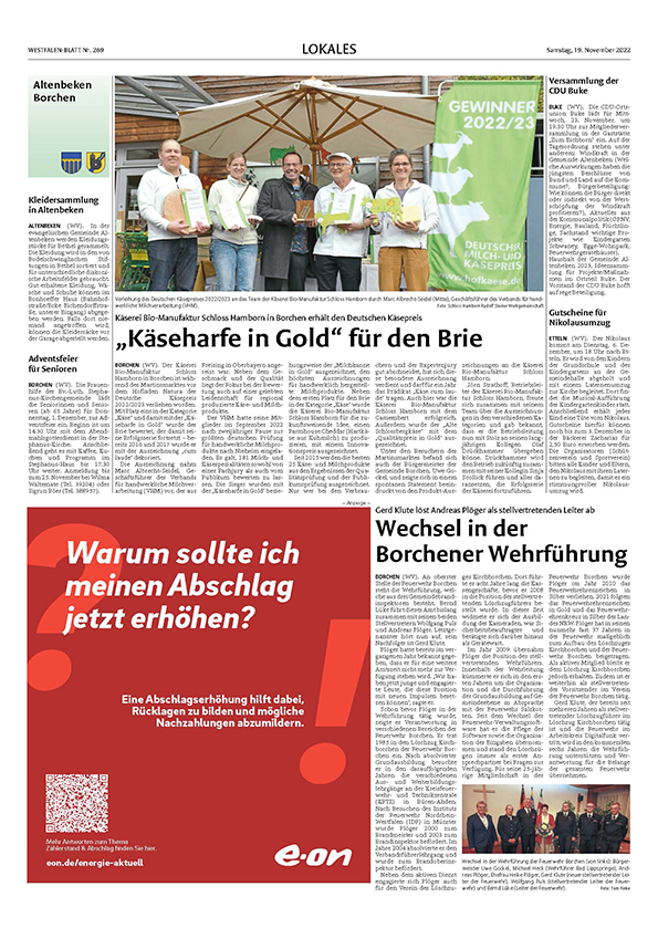 „Käseharfe in Gold“ für den Brie „Käseharfe in Gold“ für den Brie