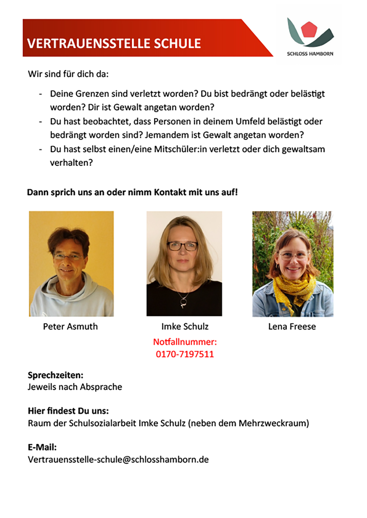 Vertrauensstelle Schule Vertrauensstelle Schule